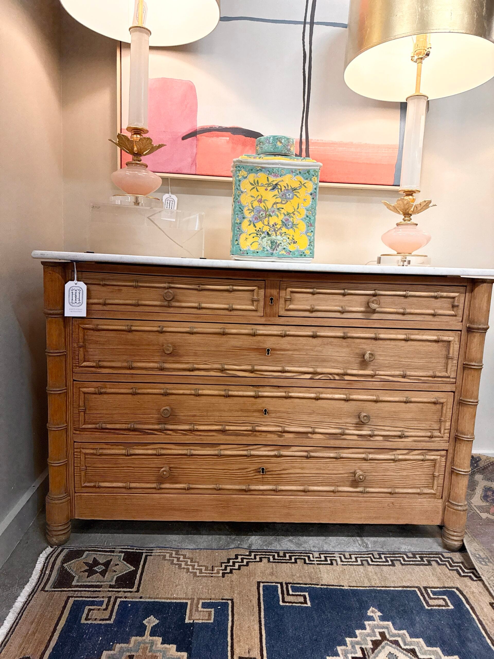 faux bamboo chest of drawers