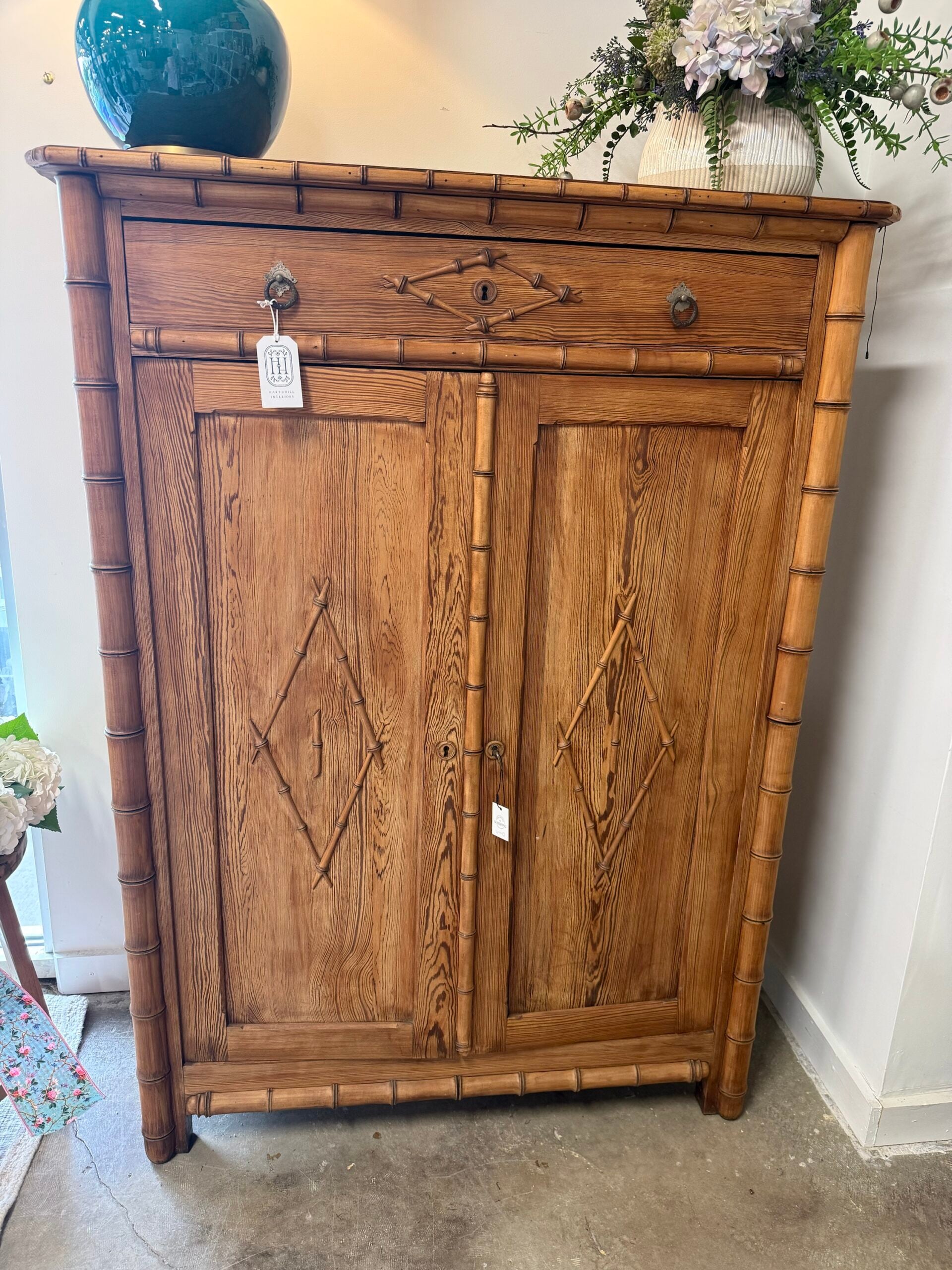 faux bamboo cabinet