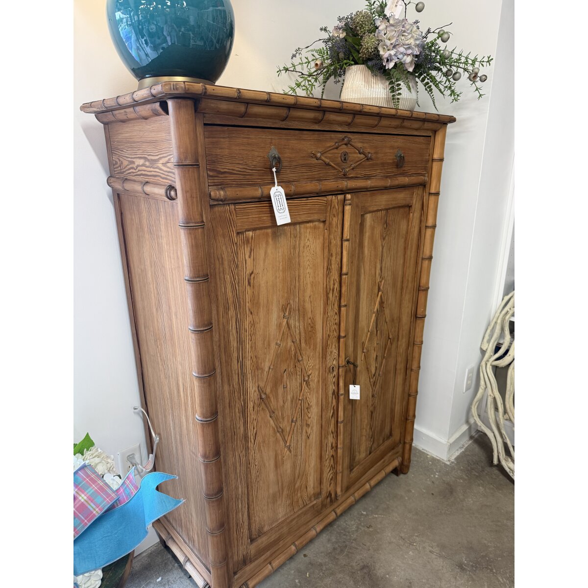 faux bamboo cabinet